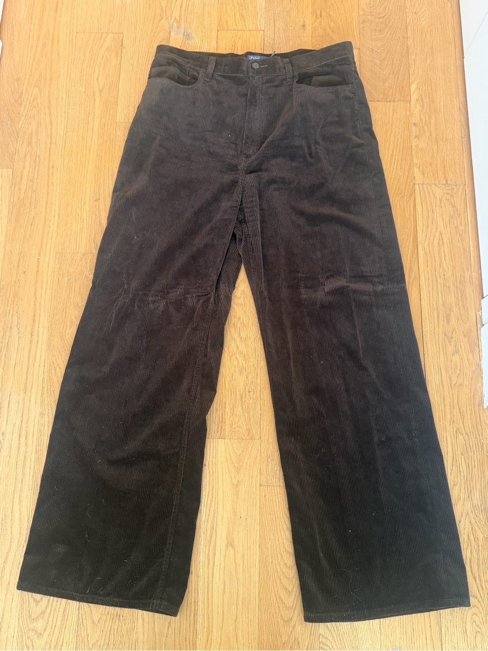 Ralph Lauren Dark Brown Corduroy Straight-Leg Pants